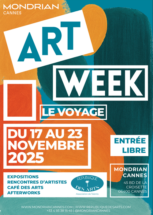 Exposition sur le thème du voyage du 17 au 23 novembre 2025 au Mondrian Cannes