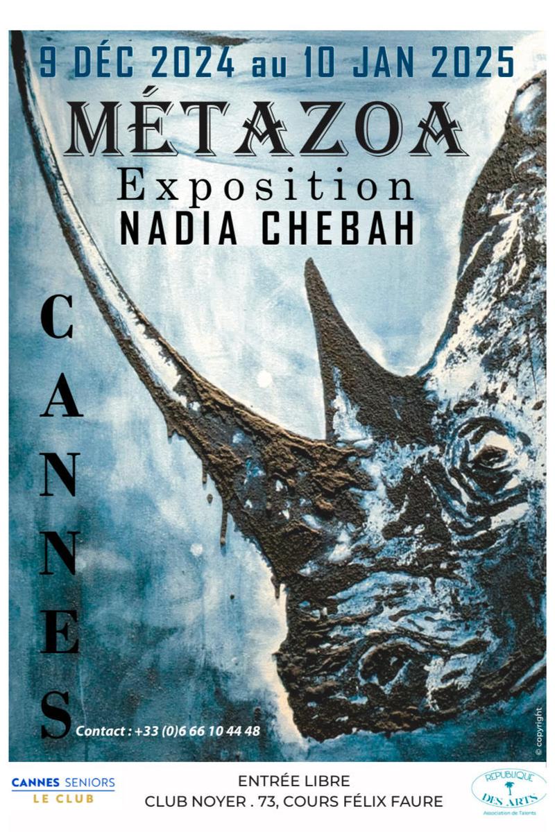 Exposition MÉTAZOA de l&rsquo;artiste Nadia Chebah, artiste et adhérente de République des Arts Décembre 2024